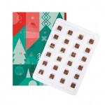 Calendário do Advento com bombons de chocolate natalícios A4 cor branco quarta vista