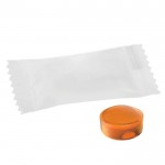 Rebuçado duro mini de sabor único, embalagem tipo saquinho cor laranja segunda vista
