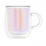 Chávena de vidro de dupla capa cor multicolor segunda vista frontal