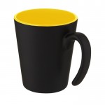 Chávena bicolor com pega original  cor amarelo