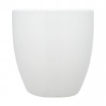 Caneca de cerâmica com acabamento brilhante cor branco segunda vista frontal