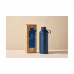 Garrafa térmica, aço/plástico oceânico, chávena-tampa 1L cor azul-marinho segunda vista com caixa
