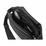 Saco tiracolo de poliéster repelente à água com alça ajustável cor preto terceira vista