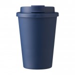 Copo de plástico com tampa de rosca e abertura para beber 350ml cor azul-marinho primeira vista