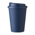 Copo de plástico com tampa de rosca e abertura para beber 350ml cor azul-marinho segunda vista