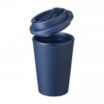 Copo de plástico com tampa de rosca e abertura para beber 350ml cor azul-marinho quarta vista