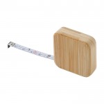 Fita métrica sustentável de bambu com forma quadrada 1M cor castanho segunda vista