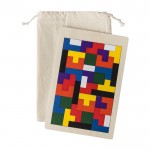 Puzzle com 40 peças de madeira colorida cor castanho terceira vista