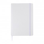 Caderno de cartão reciclado com elástico e fita A5, folhas linhas cor branco primeira vista