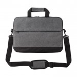 Bolsa para portátil de poliéster 600D com bolso frontal 15” cor cinzento primeira vista