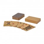 Baralho clássico com 54 cartas e 2 curingas em caixa de papel cor natural
