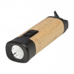 Lanterna de bambu e plástico reciclado com mosquetão e 3 tipos de luz cor natural