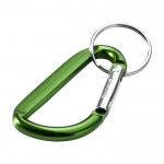 Porta-chaves de alumínio reciclado com mosquetão e acabamento metálico cor verde