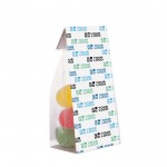 Saco de gomas açucaradas com cartão personalizável 100 g cor transparente vista principal