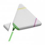 Marcador triangular com três cores cor branco terceira vista