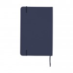 Caderno A4 personalizado de qualidade cor azul vista traseira