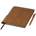 Cadernos de publicidade com aspeto de madeira cor madeira escura