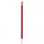 Lapiseira personalizável em forma de lápis cor vermelho segunda vista