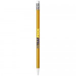 Lapiseira personalizável em forma de lápis cor amarelo com logo
