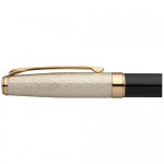 Luxuosa caneta rollerball com tampa dourada cor dourado imagem de detalhe