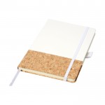 Cadernos elegantes com capa de cortiça cor branco