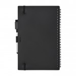Caderno sustentável apagável cor preto segunda vista traseira