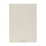 Caderno capa mole papel impermeável cor branco-sujo segunda vista traseira