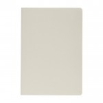 Caderno capa mole papel impermeável cor branco-sujo segunda vista frontal