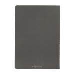 Set de cadernos A5 papel de pedra cor cinzento-escuro segunda vista traseira