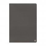 Set de cadernos A5 papel de pedra cor cinzento-escuro segunda vista frontal