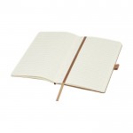 Caderno de couro reciclado, porta-caneta, folhas A5 pautadas cor natural segunda vista