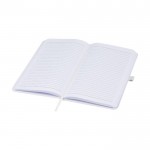 Caderno materiais/resíduos eco, capa dura folhas A5 pautadas cor branco segunda vista