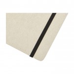 Caderno de algodão orgânico, capa dura, folhas B6 pautadas cor natural vista detalhe 1