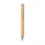 Set caneta/roller de bambu, detalhes de cobre, tinta preta cor natural segunda vista frontal