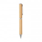 Set caneta/roller de bambu, detalhes de cobre, tinta preta cor natural terceira vista lateral