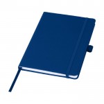 Caderno de plástico reciclado do oceano, folhas A5 pautadas cor azul-marinho