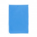 Impermeável descartável, reciclado, capuz tamanho único cor azul real segunda vista frontal