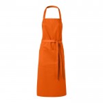 Avental com dois bolsos e logo para brindes cor cor-de-laranja