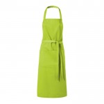 Avental com dois bolsos e logo para brindes cor verde-lima