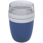 Marmita com dois compartimentos para brinde cor azul-marinho
