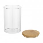 Frasco médio de vidro para alimentos, tampa de bambu 550ml cor natural segunda vista