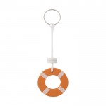 Porta-chaves corporativo com boia salva-vidas cor cor-de-laranja vista frontal