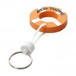 Porta-chaves corporativo com boia salva-vidas cor cor-de-laranja com logo