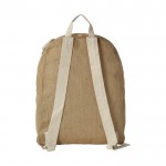 Original mochila personalizada de juta cor marfil vista traseira