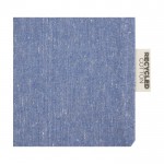 Saco médio algodão reciclado GRS, fecho de cordão 150 g/m2 cor azul vista detalhe 1