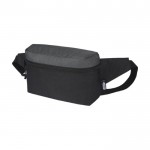 Bolsa de cintura poliéster reciclado impermeável, bolso interior cor preto