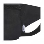 Bolsa de cintura poliéster reciclado impermeável, bolso interior cor preto vista detalhe 1