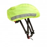 Capa para capacete de bici refletora  cor amarelo segunda vista com lateral