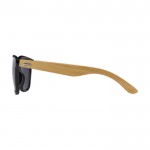 Óculos de sol de bambu e plástico reciclado, proteção UV400 cor natural vista lateral