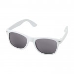 Óculos de sol de plástico reciclado, lentes esfumadas UV400 cor branco
